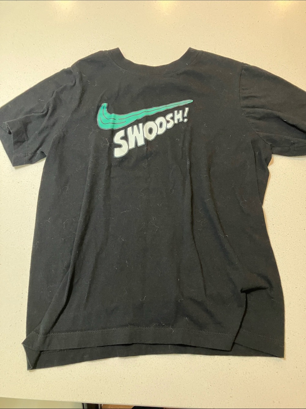 Nike Short Sleeve Tee - Black with Teal Swoosh